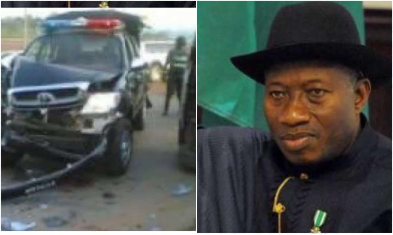Goodluck Jonathan escapes death in ghastly road accident