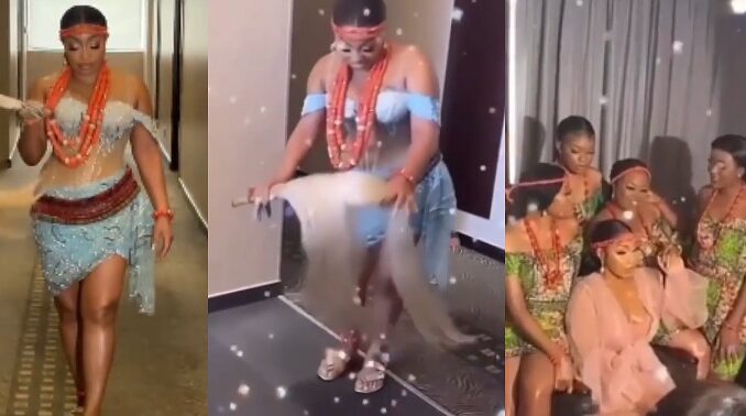 Actress Rita Dominic Shows Off Dance Moves During Traditional Wedding