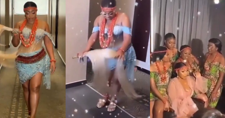 Actress Rita Dominic Shows Off Dance Moves During Traditional Wedding