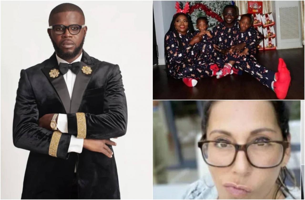 Funke Akindele Husband's JJC Skillz reacts as his babymama unveils his twin boys faces