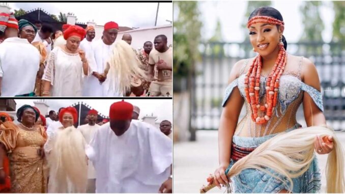 Actress Rita Dominic’s husband, Fidelis Anosike, arrives wedding venue in grand style 