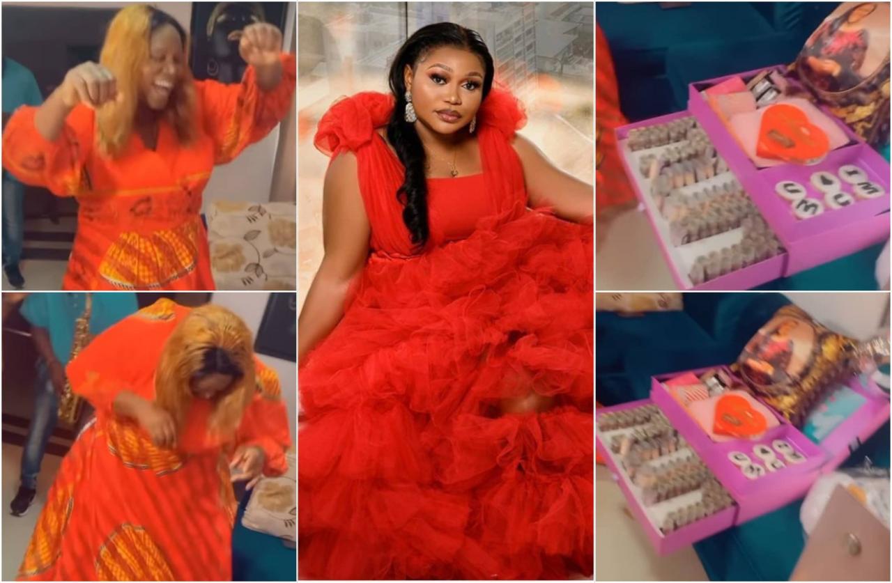 Actress, Ruth Kadiri brings mother to tears as she celebrates her birthday in grand style