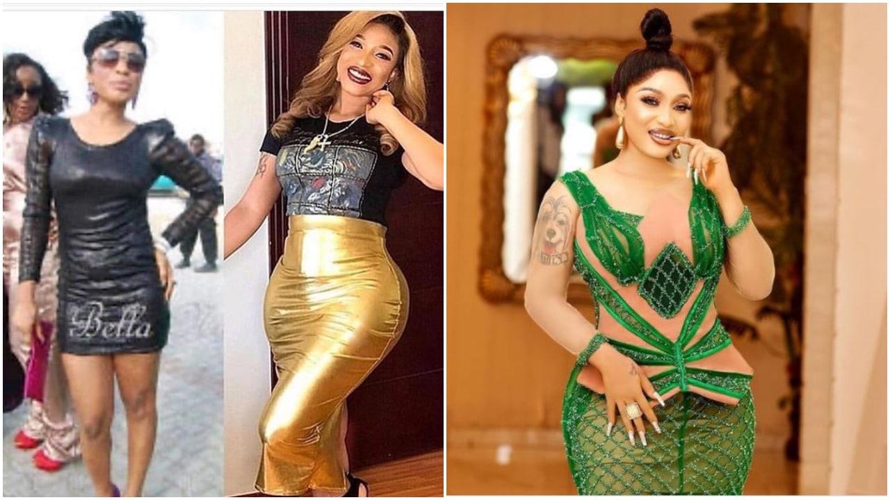 Actress Tonto Dikeh brags as she shares before and after photos of her body transformation