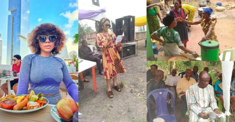 Nigerians Drag BBNaija’s Ifu Ennada After Photos Of Her Late Father’s Burial Surfaced