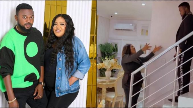 Toyin Abraham Sings For Her Hubby, Kolawole Ajeyemi As She Entertains Him With Recreated Song 