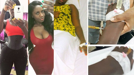 Nollywood Actress hospitalized after Almost Dying After Using A Waist Trainer for 1month Straight