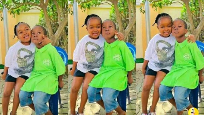 Love Up Pictures Of 18-Years Old Nollywood Actress, Obio Oluebebe And 7-Years Old Comic Comedian Kiriku