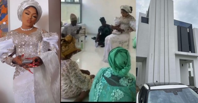 Outrage Trails Video Of Muslim Clerics Praying For Bobrisky At The Opening Of N400m Lagos Mansion