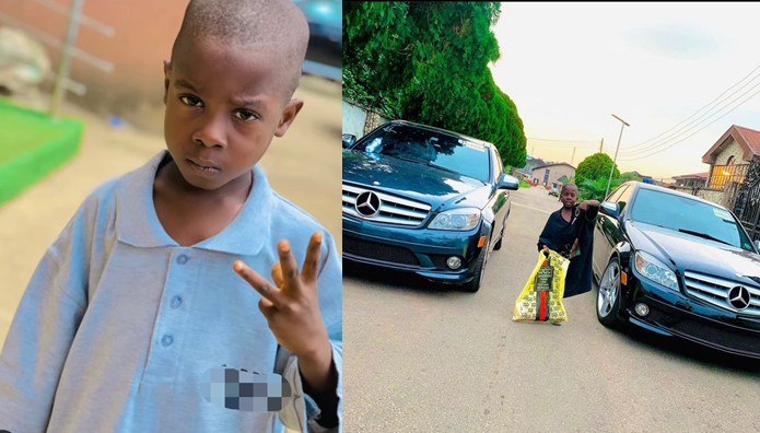 Child comedian, Kiriku thanks God for blessing him with two Mercedes Benz