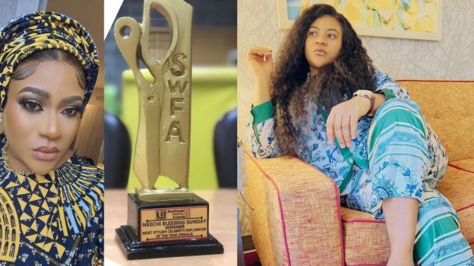 Nkechi Blessing wins “Most stylish celebrity/influencer of the year” award