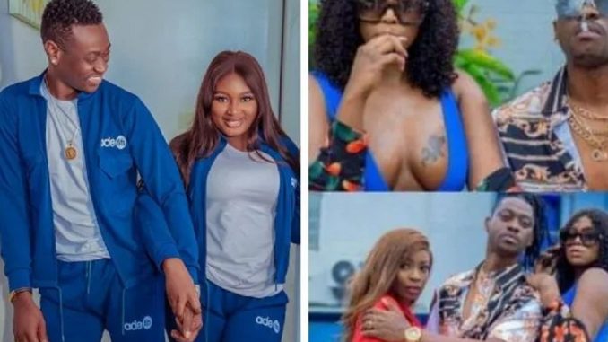 M.O Bimpe Reacts After Seeing Her Husband Lateef Adedimeji On Set  With Beautiful Nollywood Celebs