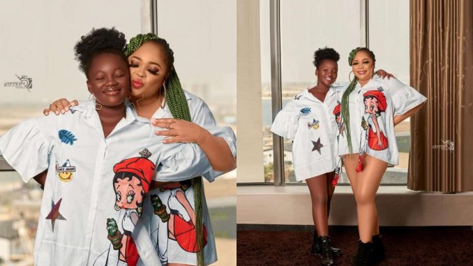  Reactions as Kemi Afolabi shares adorable moment with her daughter