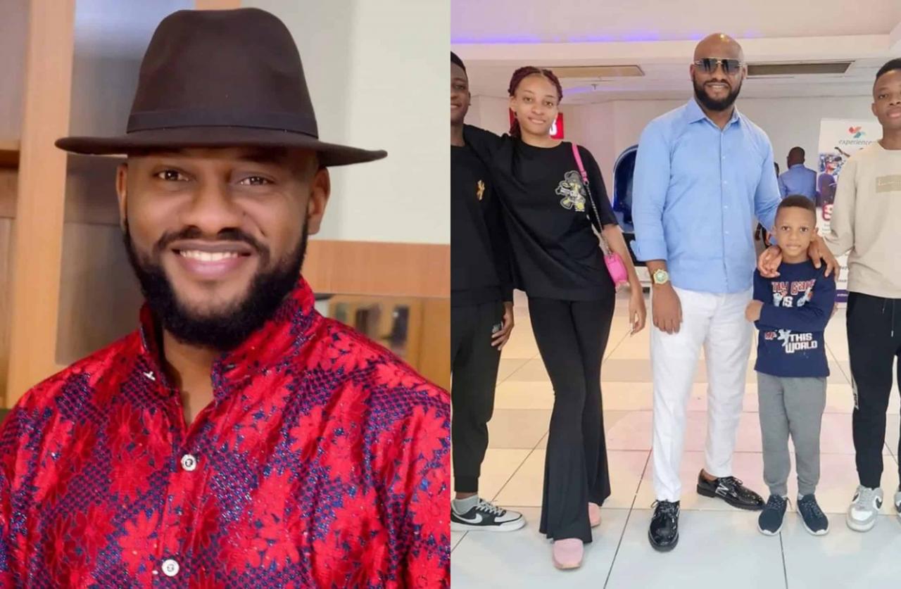 “I am the celebrity with the finest kids” Yul Edochie brags as he shows off his kids