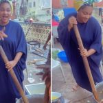 Mercy Aigbe joins older housewives to cook in her husband’s home