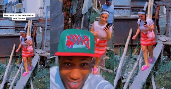 Man shows off his beautiful “Oyibo” Lover who flew to Nigeria to meet him